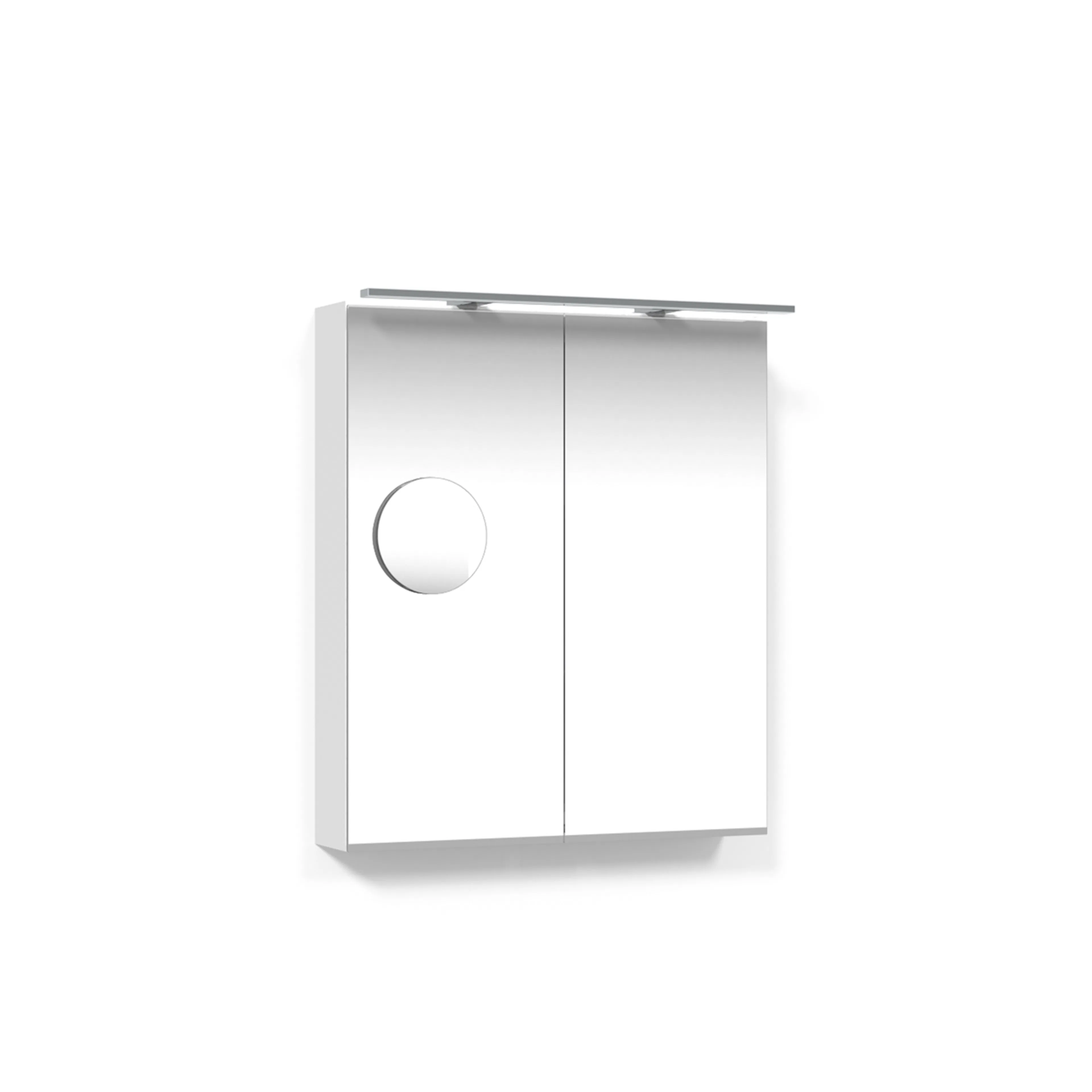 Crown Spgskp 60 Vit Ram.Fsp Bredd: 600 mm, Vit, Dubbla luckor, Med Förstoringsspegel