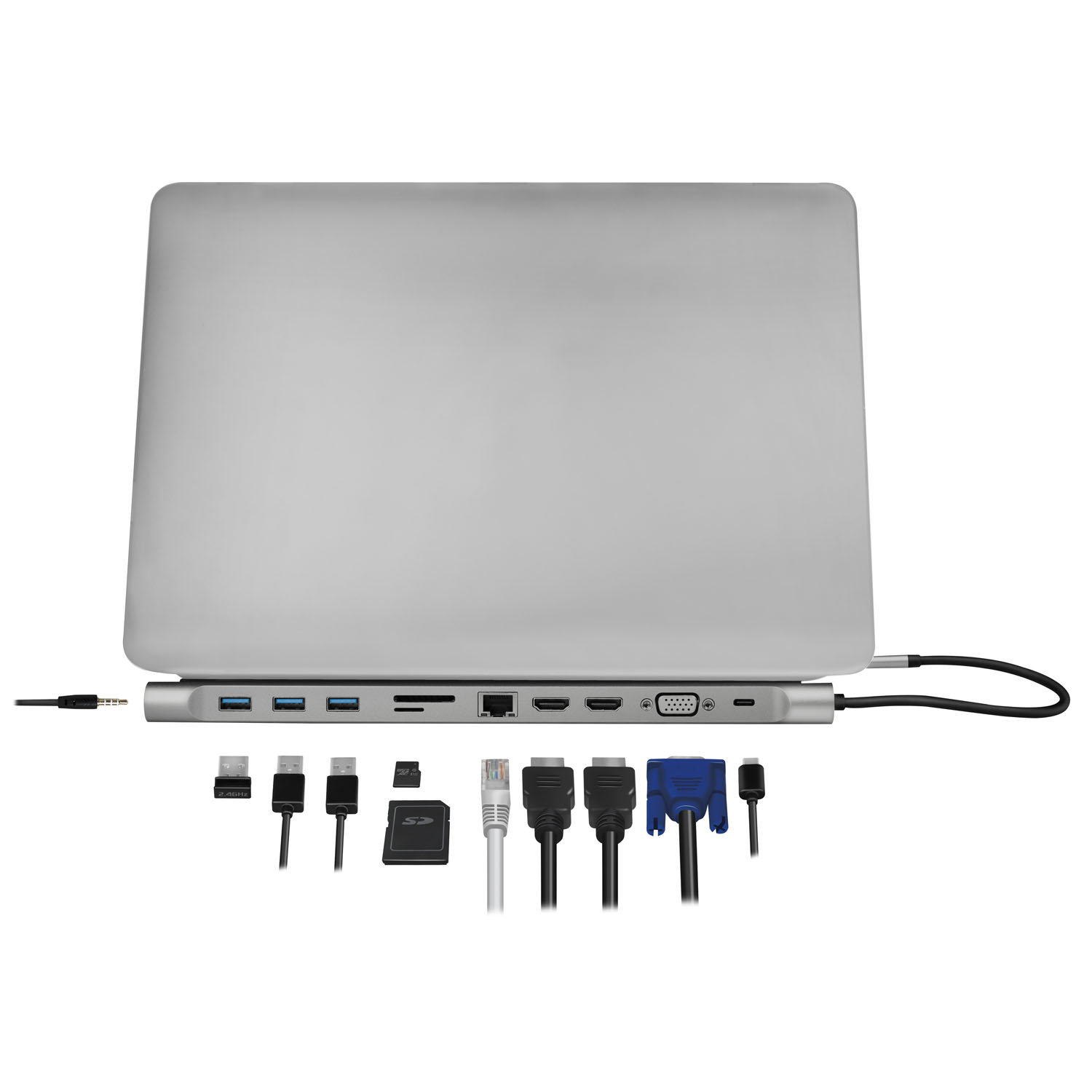 USB-C-docka LogiLink 11-i-1 HDMI/VGA/RJ45/USB-C 100W