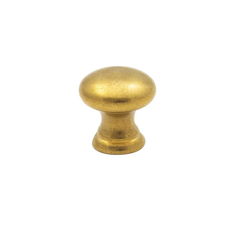 Knopp Beslag Design Obehandlad Mässing