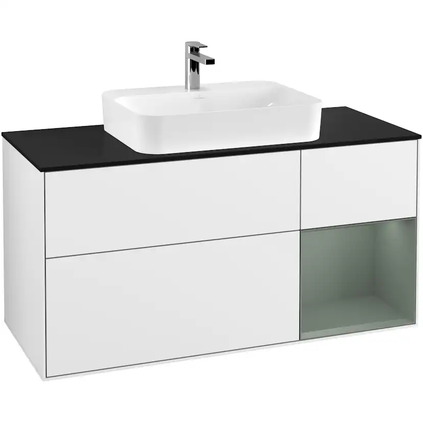 Tvättställsskåp Villeroy & Boch Finion med 3 Lådor Hylla och Bänkskiva för Ytmonterat Tvättställ