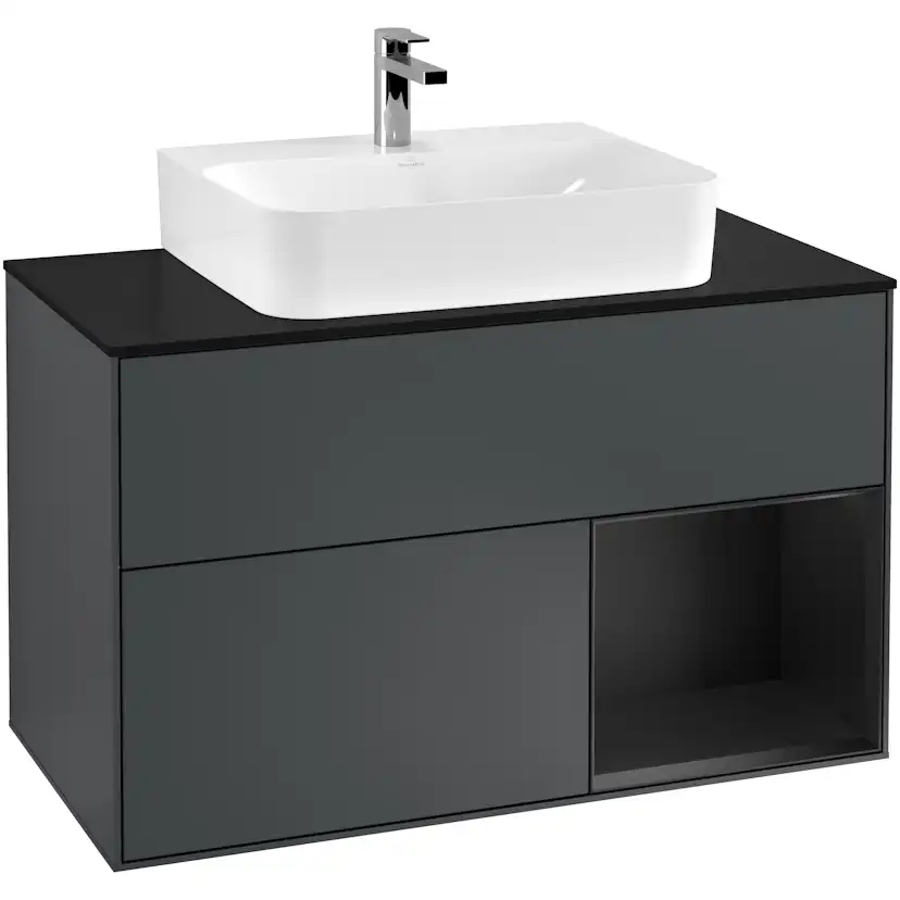 Tvättställsskåp Villeroy & Boch Finion med 2 Lådor Hylla och Bänkskiva för Centrerat Tvättställ