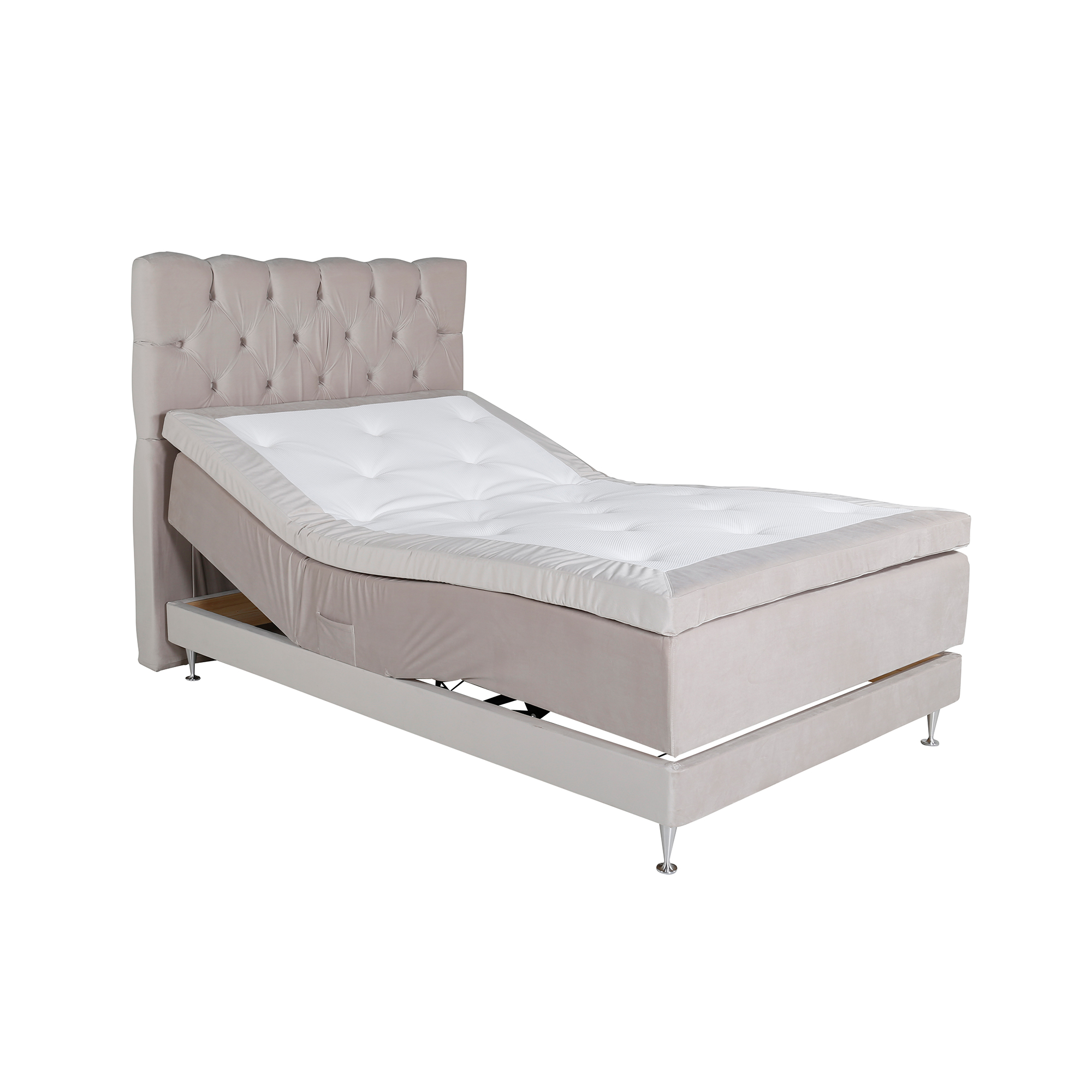 Ställbar Kontinentalsäng Venture Home Vickleby 120x200 Sammet med Sänggavel Sandvik 120