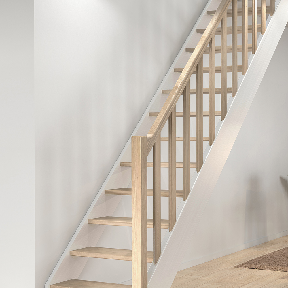 Trappa Dolle Helsinki Rak Träbalustrar