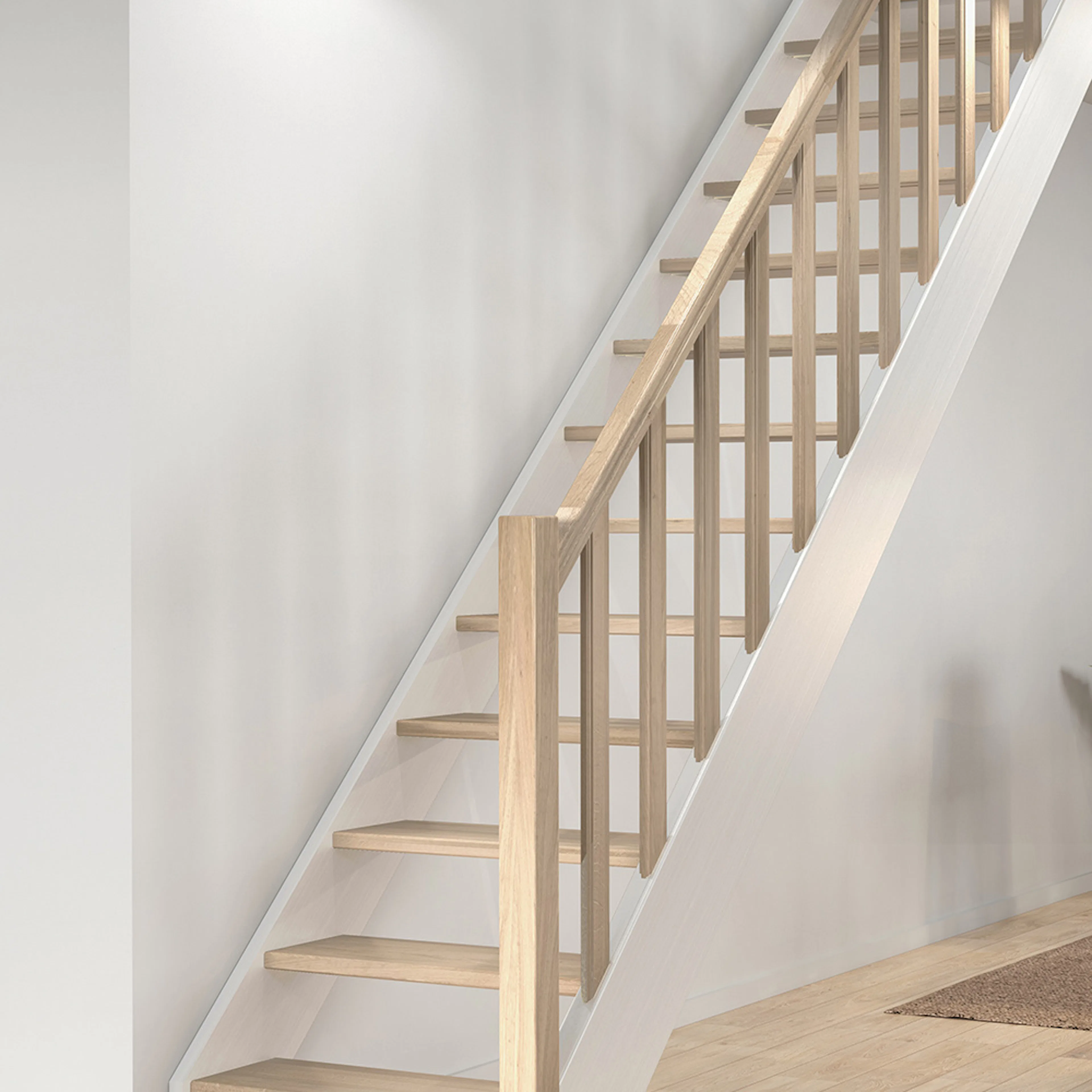 Trappa Dolle Helsinki Rak Träbalustrar