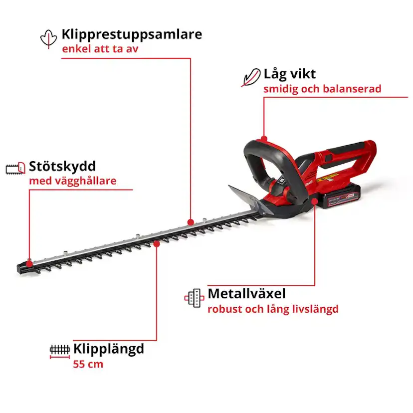 Häcksax Einhell GE-CH 1855/1 Med Batteri & Laddare
