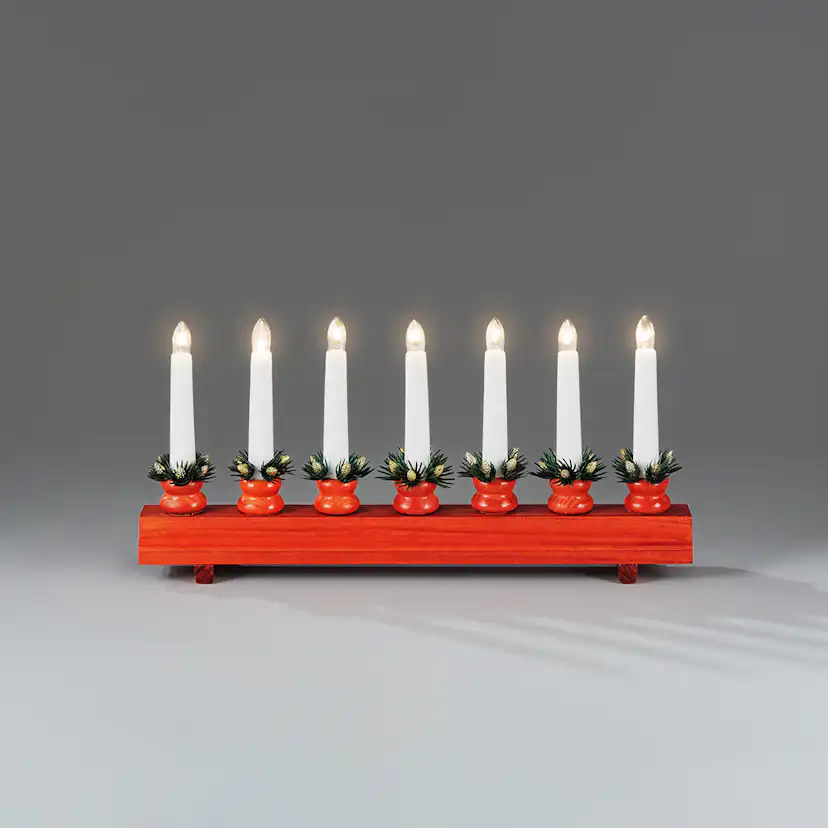 Adventsljusstake Gnosjö Konstsmide 7L Platt med Manschetter