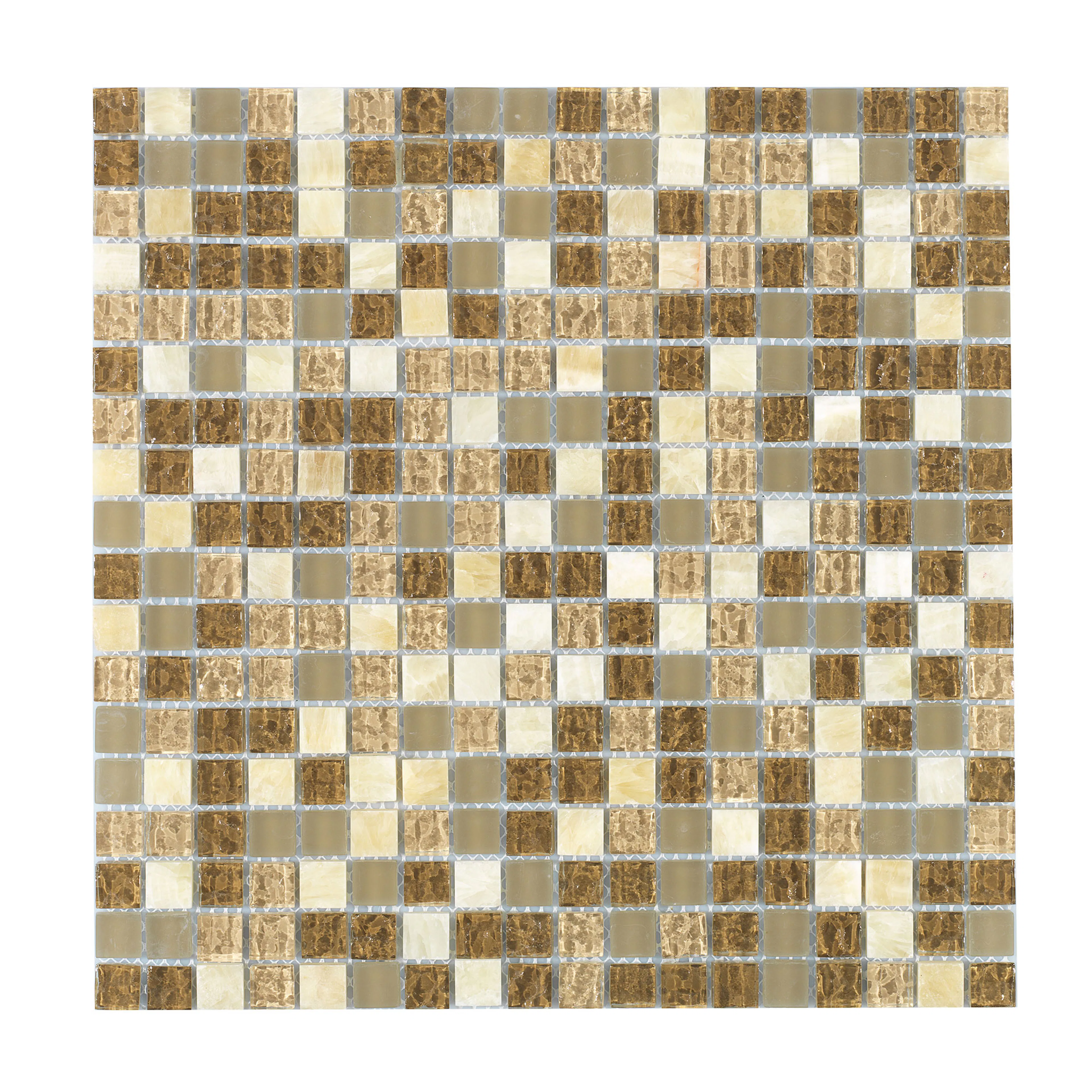 Kristallmosaik Arredo Exclusive Stone Ljusbrun 1,5x1,5 cm