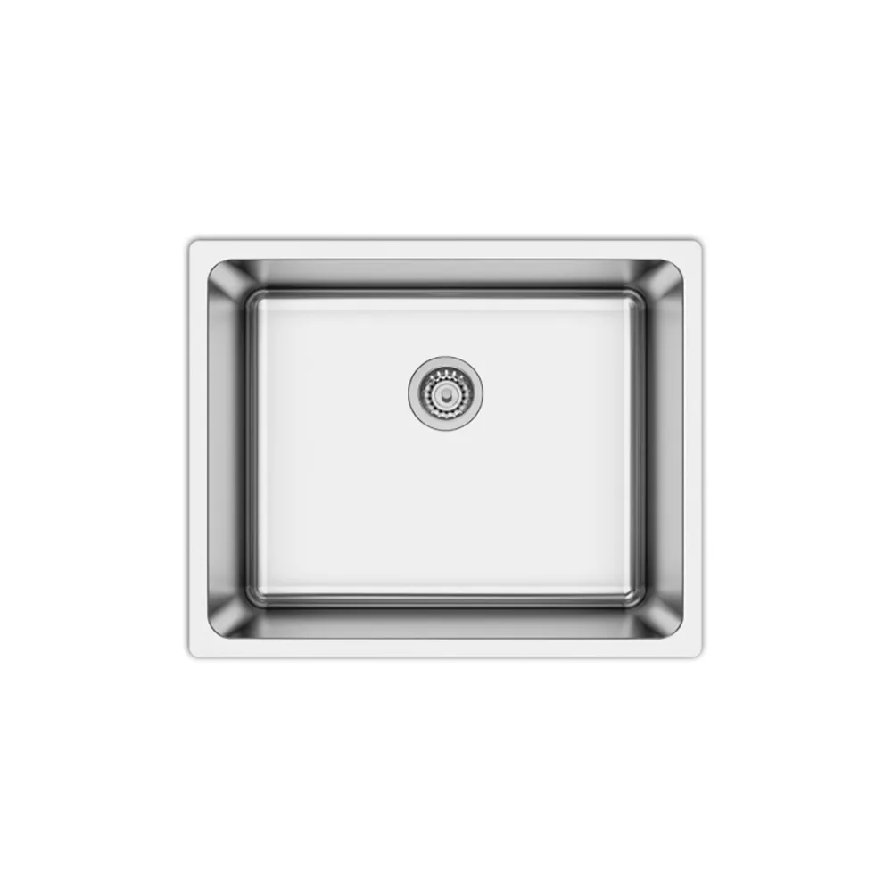 Diskho DecoSteel SQ50 Rostfri Enkel med Korgventil & Vattenlås