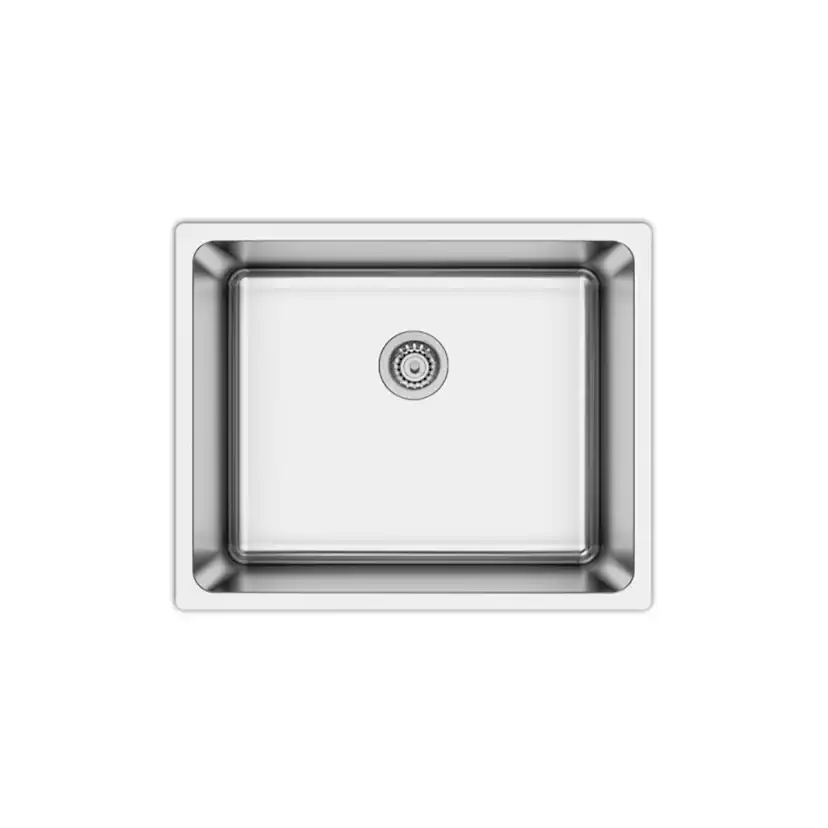 Diskho DecoSteel SQ50 Rostfri Enkel med Korgventil & Vattenlås