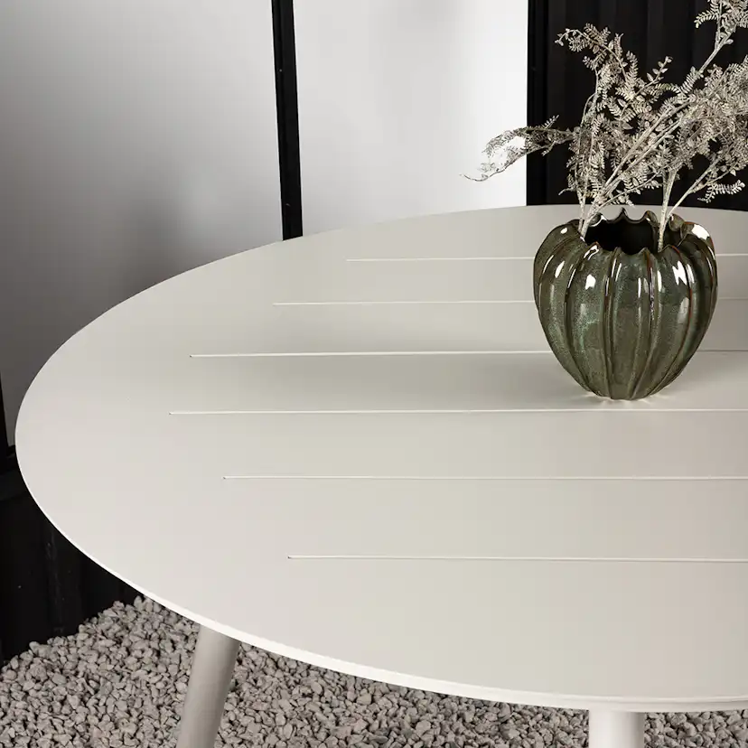 Utebord Venture Home Lina Ø120 cm Matbord i Trä & Aluminium, Beige