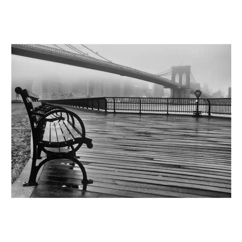 Fototapet Arkiio A Foggy Day On The Brooklyn Bridge