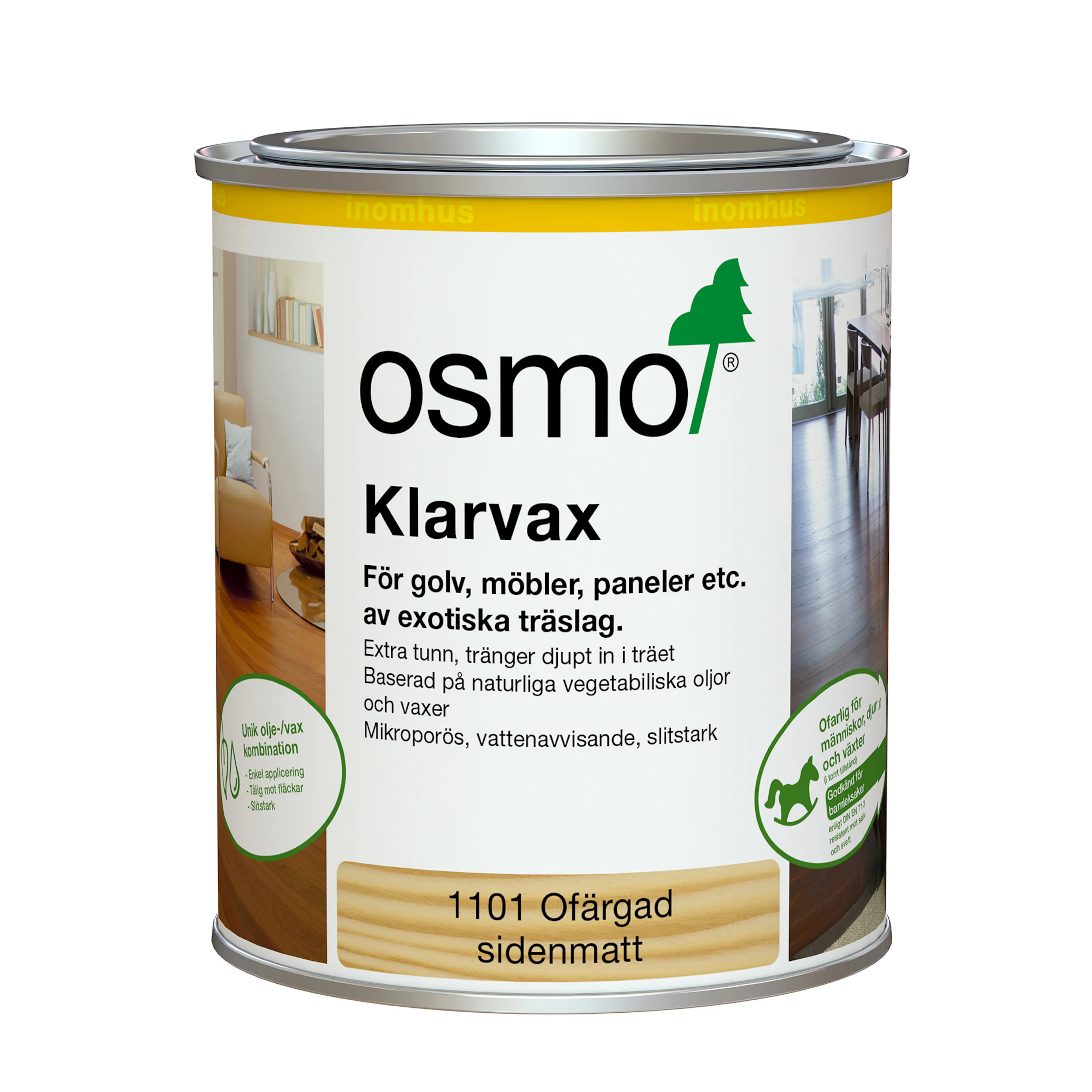 Klarvax Osmo Ofärgad Sidenmatt 0.75L