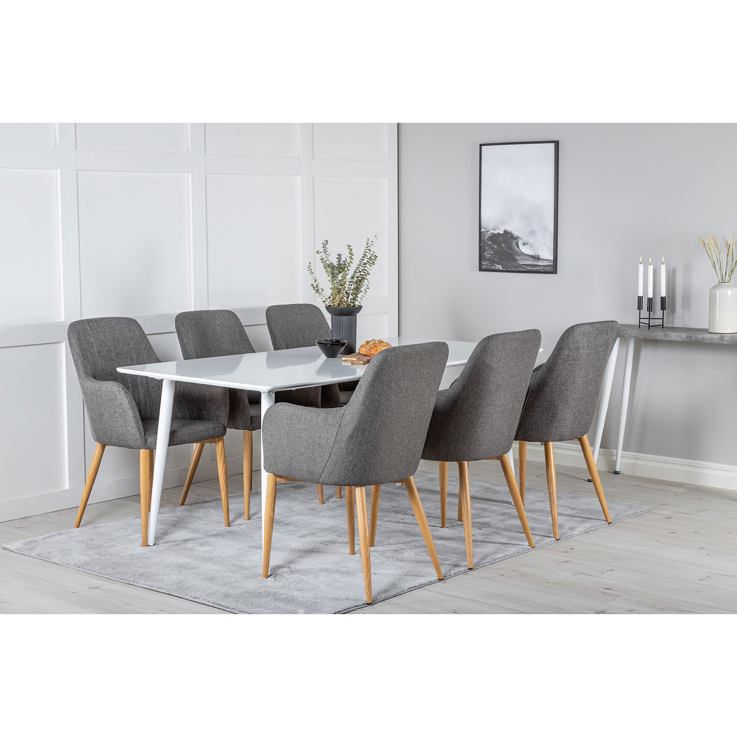 Matgrupp Venture Home Polar med 6 Comfort stolar Tyg