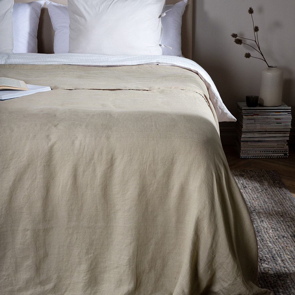 Milo Bedspread Linen Beige 260x260 cm Färg: Beige, Mått: 260x260 cm