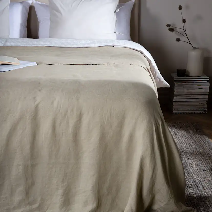 Milo Bedspread Linen Beige 260x260 cm Färg: Beige, Mått: 260x260 cm
