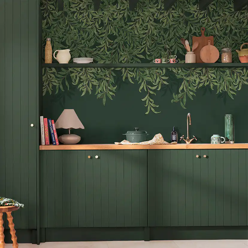 Fototapet William Morris At Home Willow Bough Deep Green
