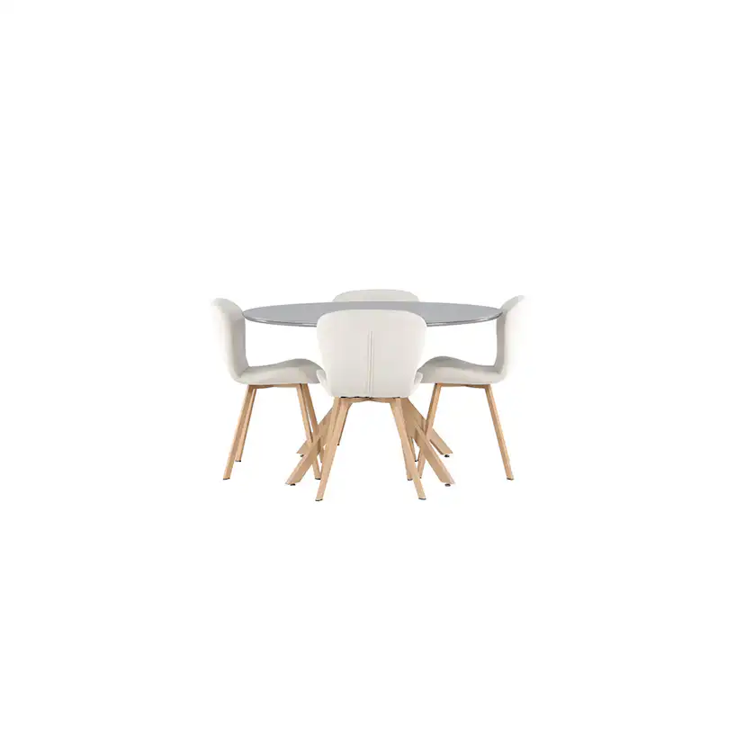 Matgrupp Venture Home Piazza Ø120 cm med 4 st Lilja stolar