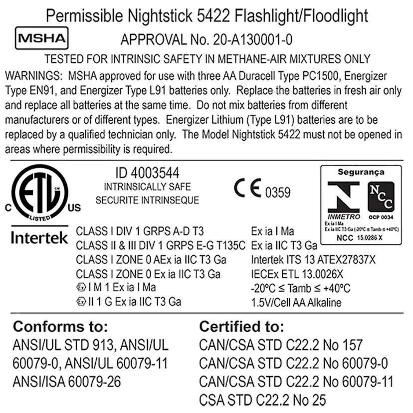 Ficklampa Nightstick XPP-5422GMA LED ATEX