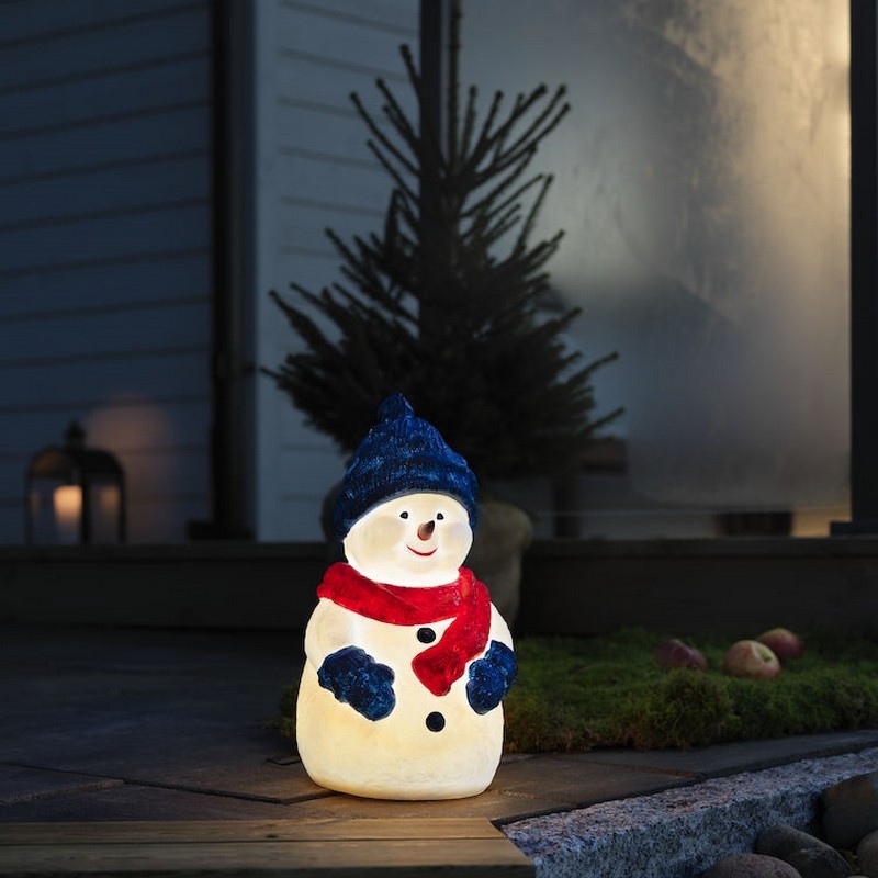 Dekorationsfigur Gnosjö Konstsmide Snögubbe LED