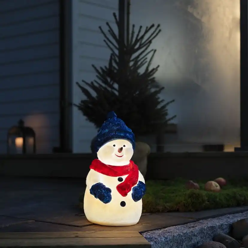 Dekorationsfigur Gnosjö Konstsmide Snögubbe LED