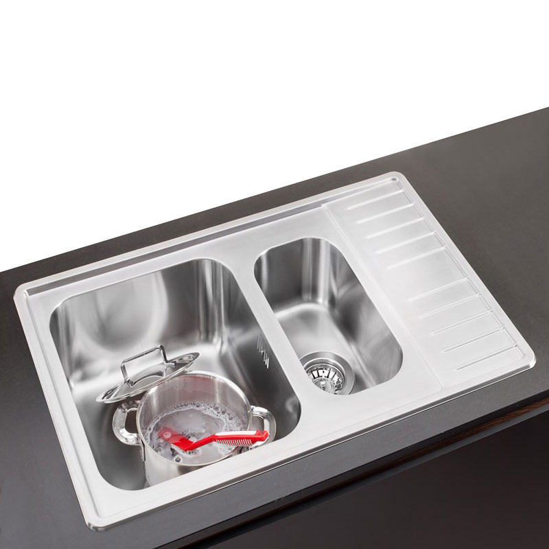 Infälld Diskbänk Stala Lyria L40-17S Rostfri med Dubbel Diskho