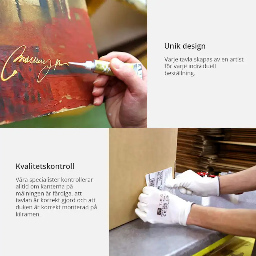 Handmålad Tavla Arkiio Blå Vätska 100x40