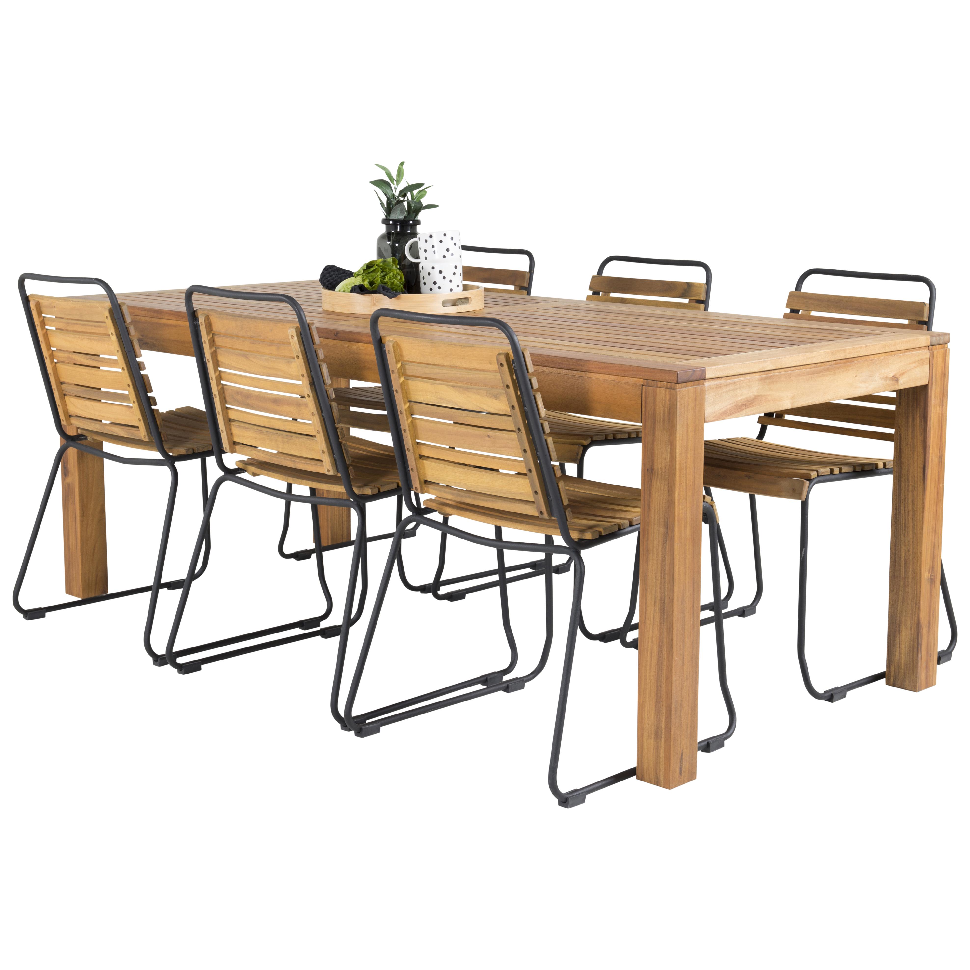 Matgrupp Venture Home Lotta 200 med 6 Berfin Matstolar