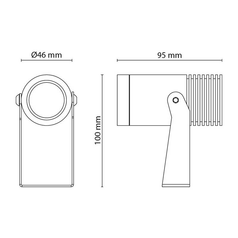 Spotlight SG ARMATUREN Hovden Mini 3K 36° Dimbar LED Utebelysning Antracit