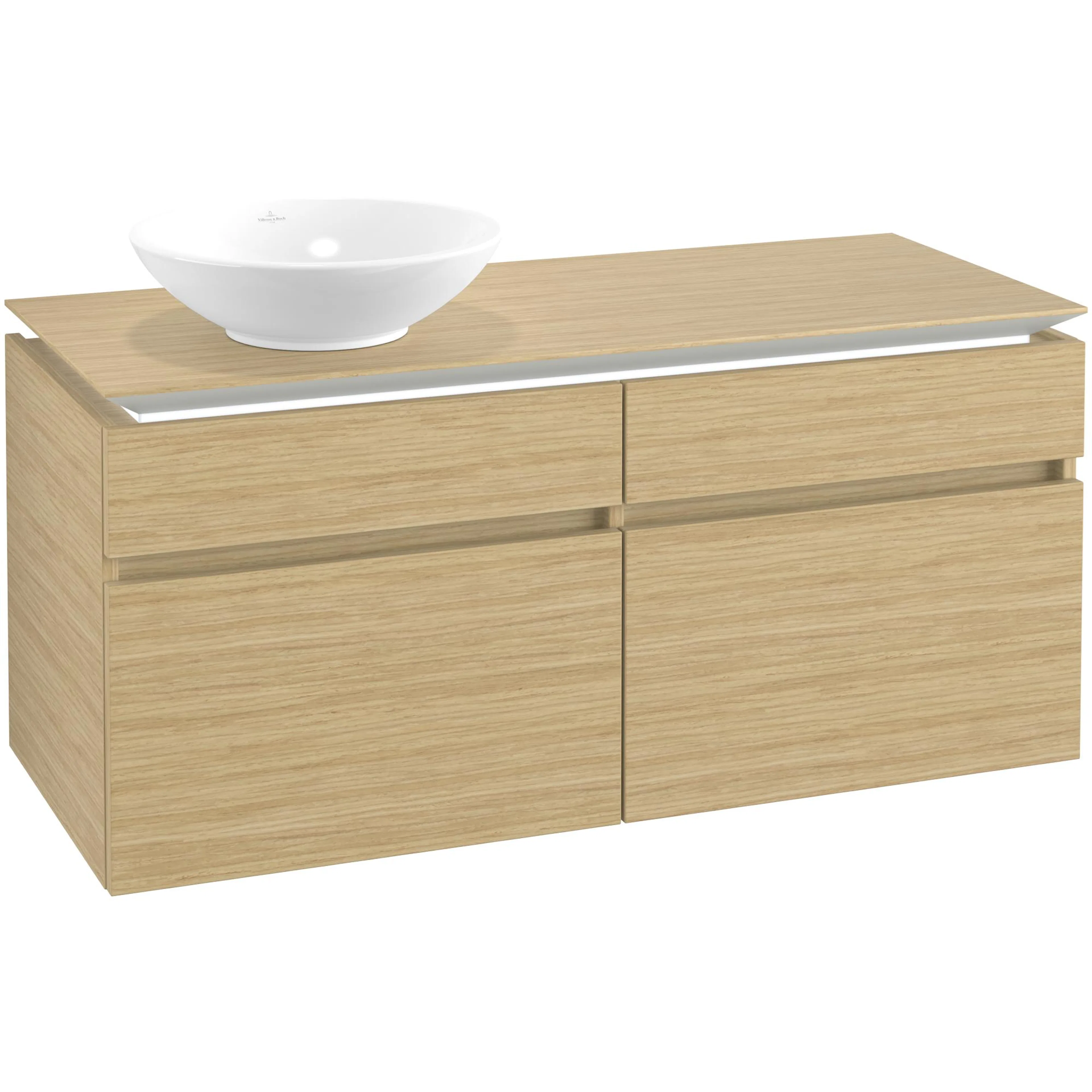 Tvättställsskåp Villeroy & Boch Legato 1200 med 4 Lådor för Ocentrerat Ytmonterat Tvättställ