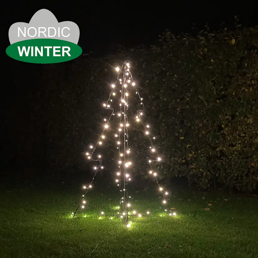 Metaljulgran Nordic Winter 120 cm med 130 st LED-Lampor