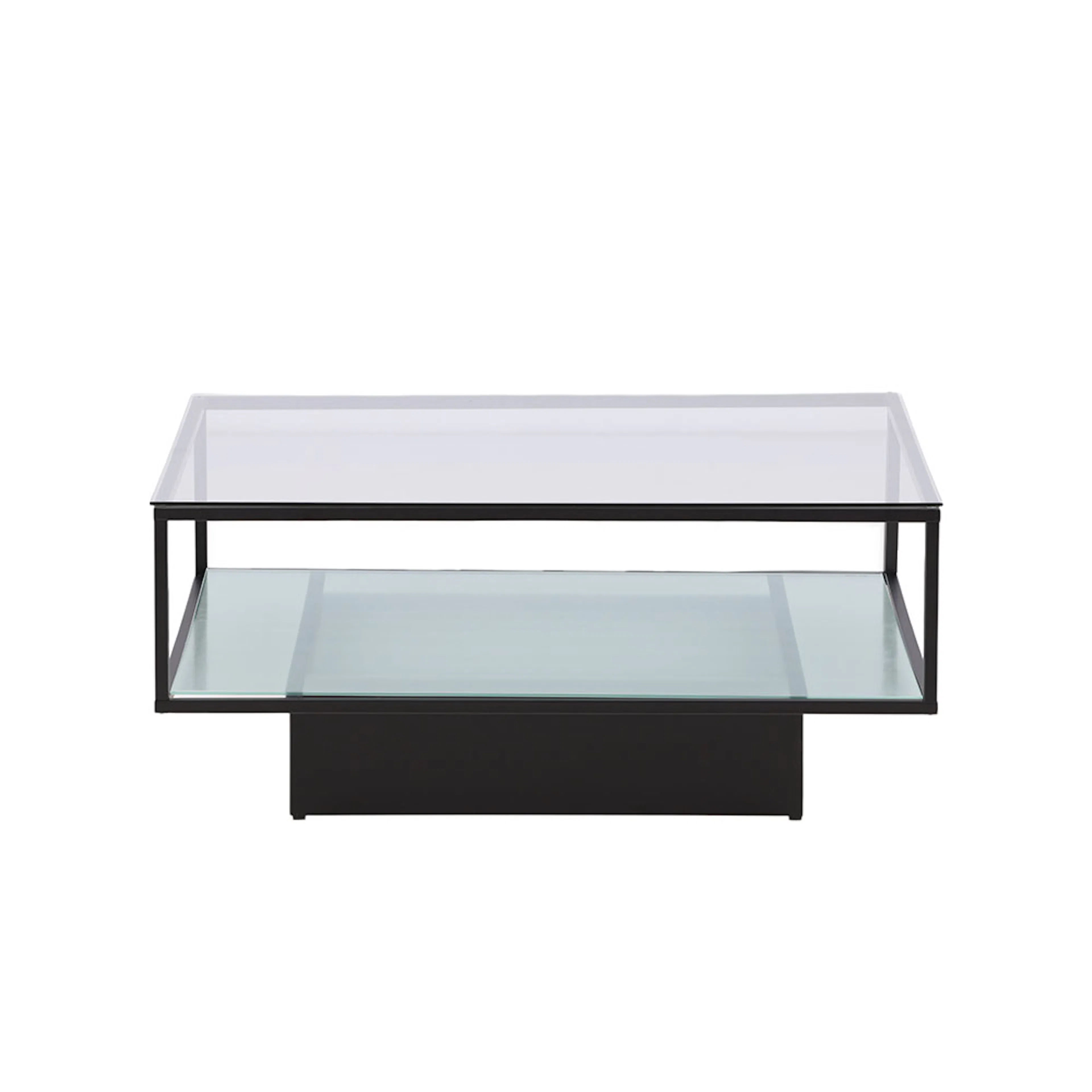 Soffbord furniture/fashion Maglehem Svart Vardagsrumsbord i Glas/Stål 90x90cm