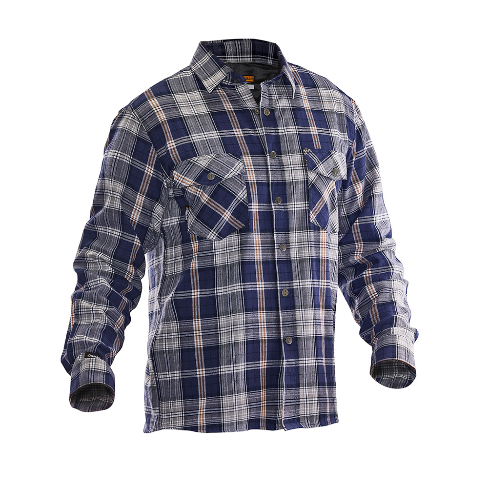Flanellskjorta Jobman Fodrad Navy/Grey 5157