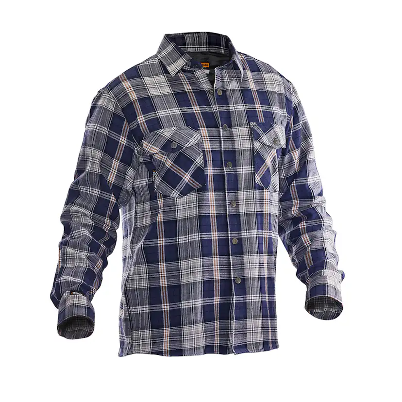Flanellskjorta Jobman Fodrad Navy/Grey 5157