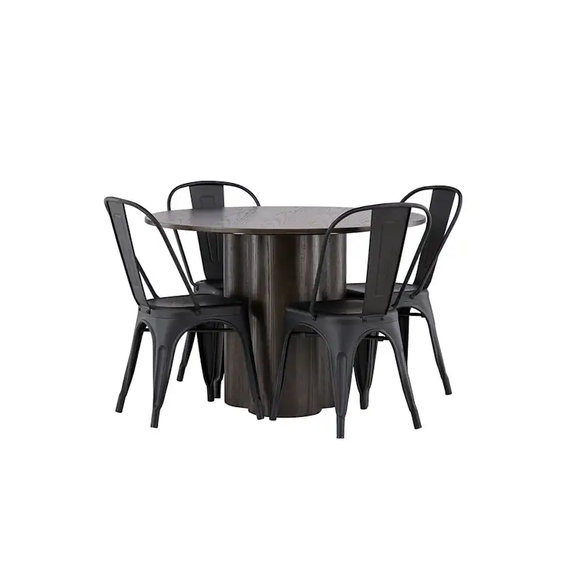 Matgrupp Venture Home Olivia Ø 110 cm med 4 Tempe Stolar