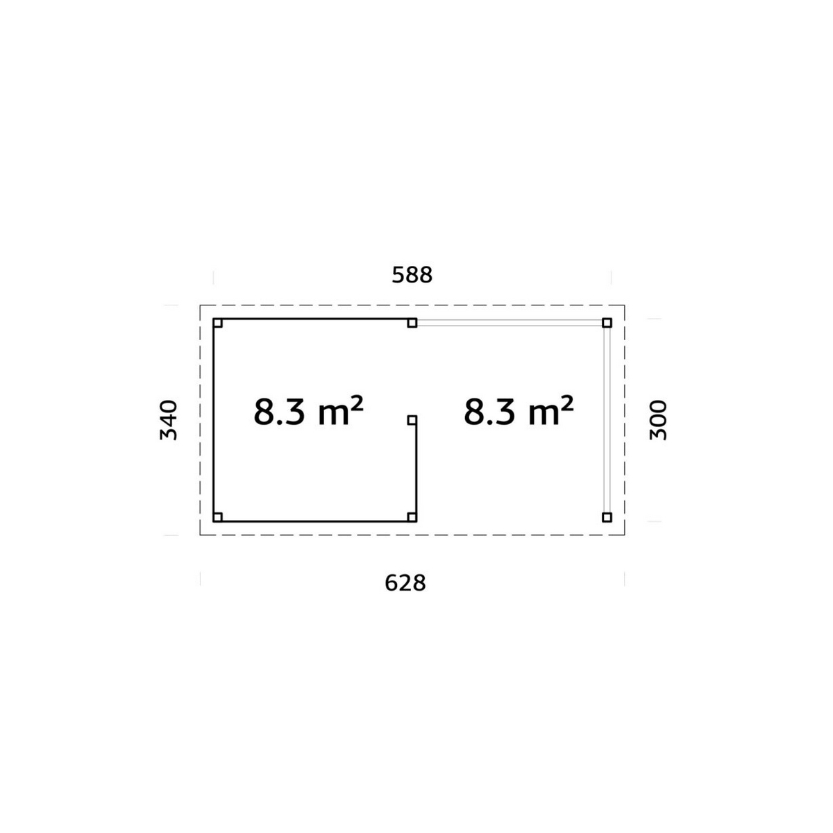 Paviljong Palmako Lenna 16,6 m2 Set 310