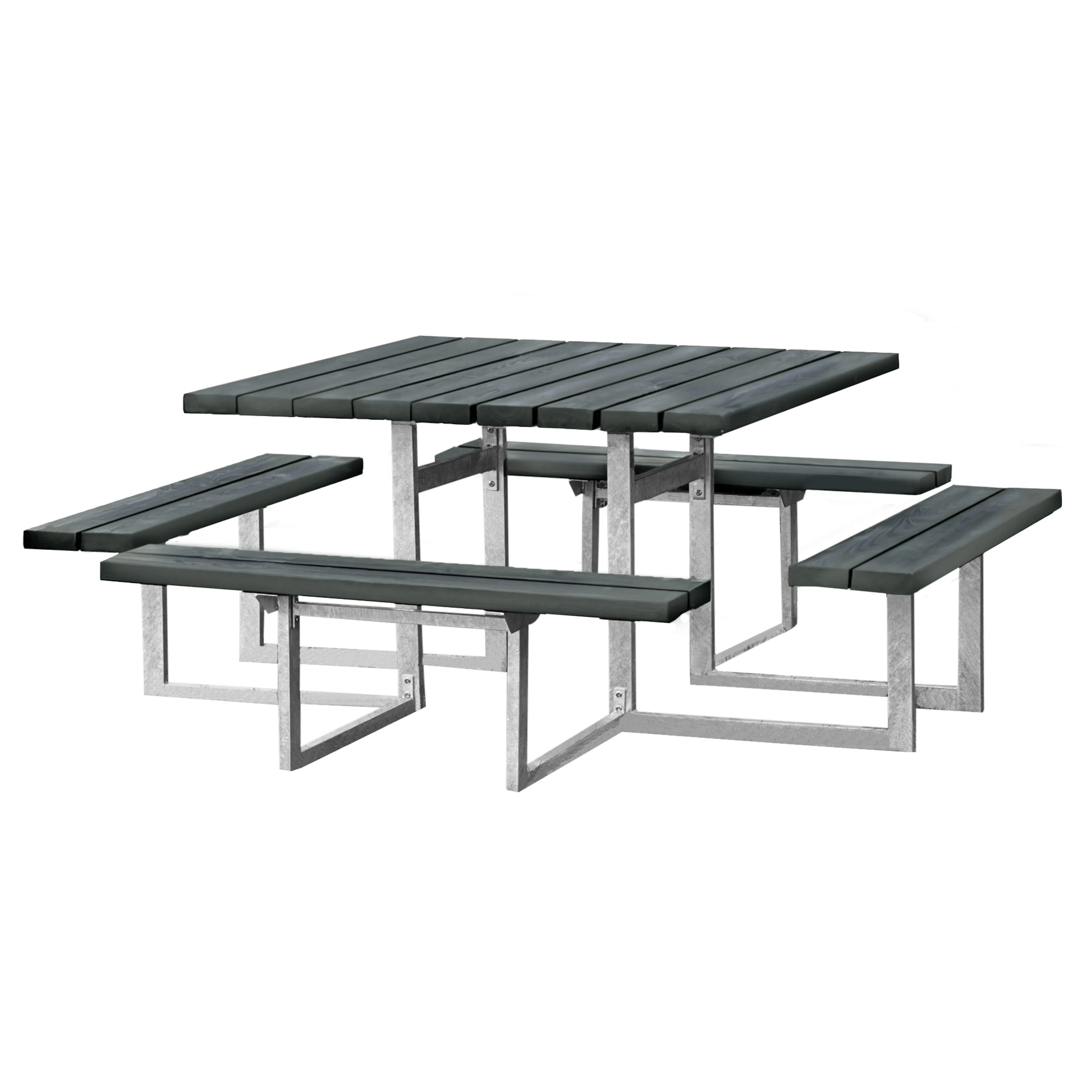 Picknickbord Hortus Nonwood Antracit Galvaniserad Ram 8 Personer
