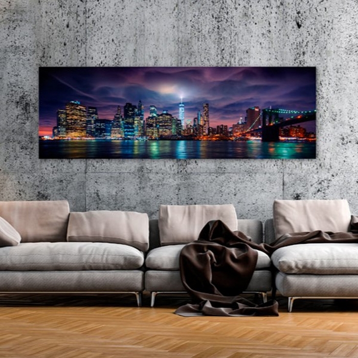Tavla - New York Dark City 150x50 150x50 cm