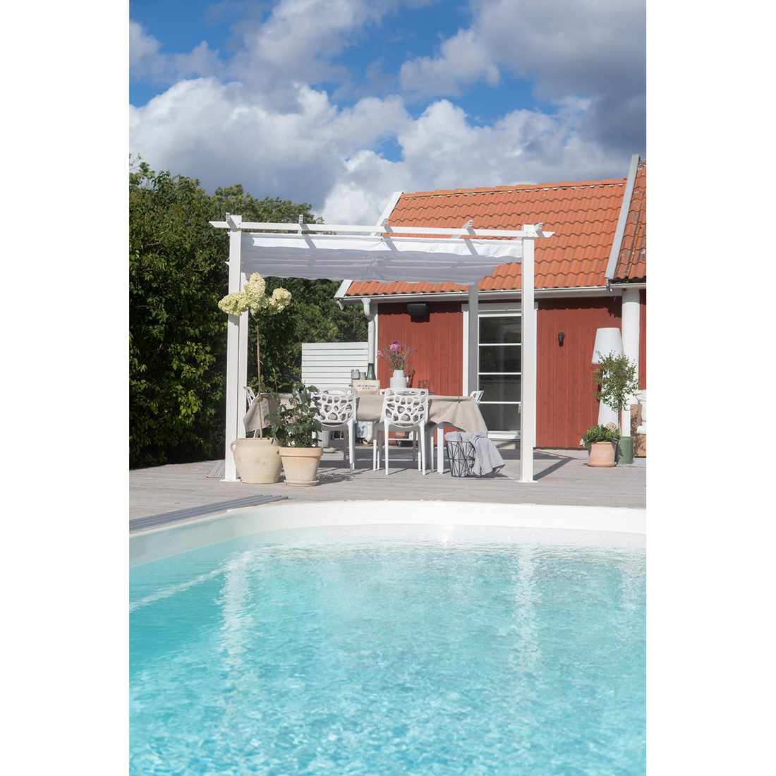Pergola 3x3 m Vit Vit/Vit
