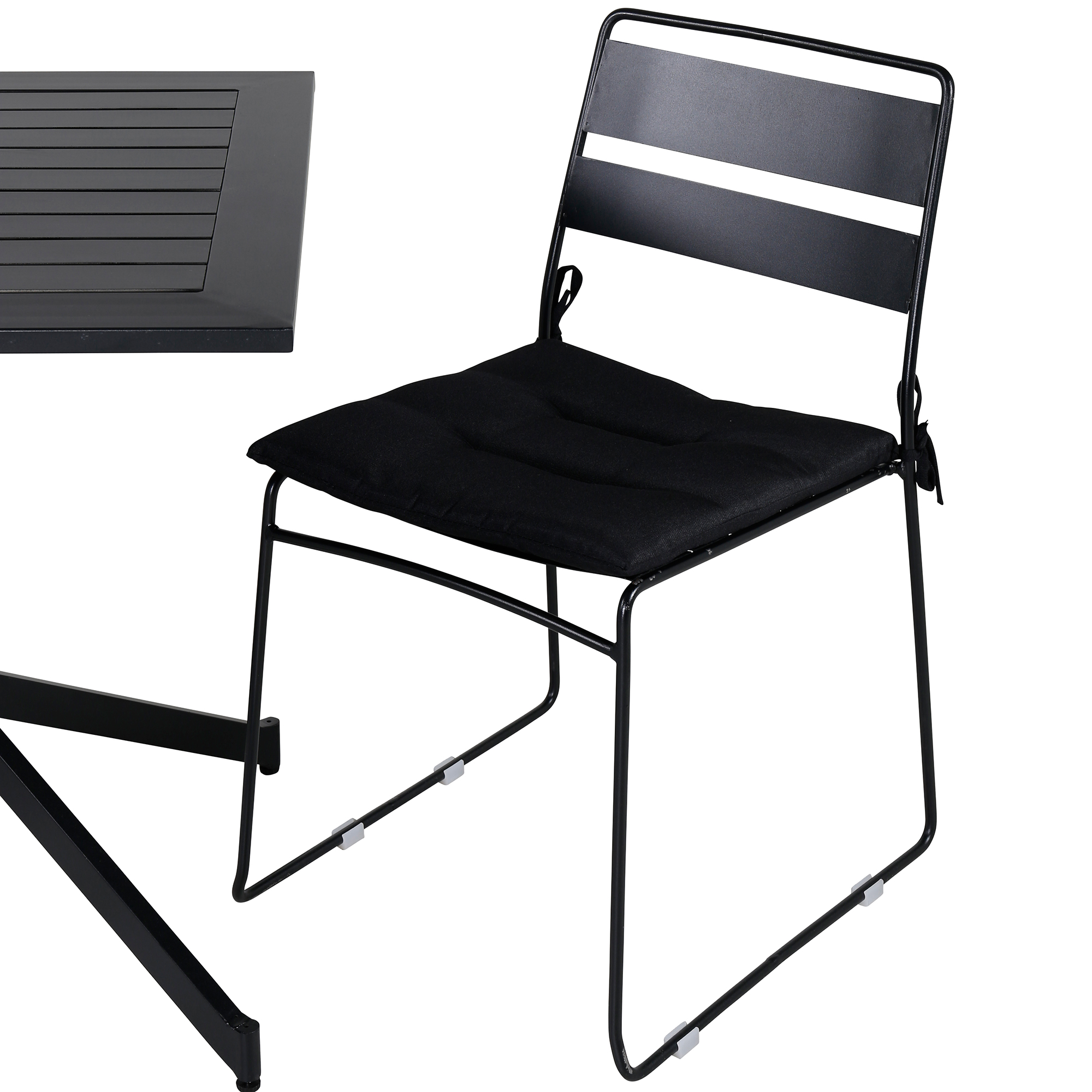 Way café table 70*70+Lina Dining Chair - Black_2 Svart