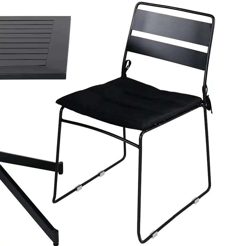 Way café table 70*70+Lina Dining Chair - Black_2 Svart