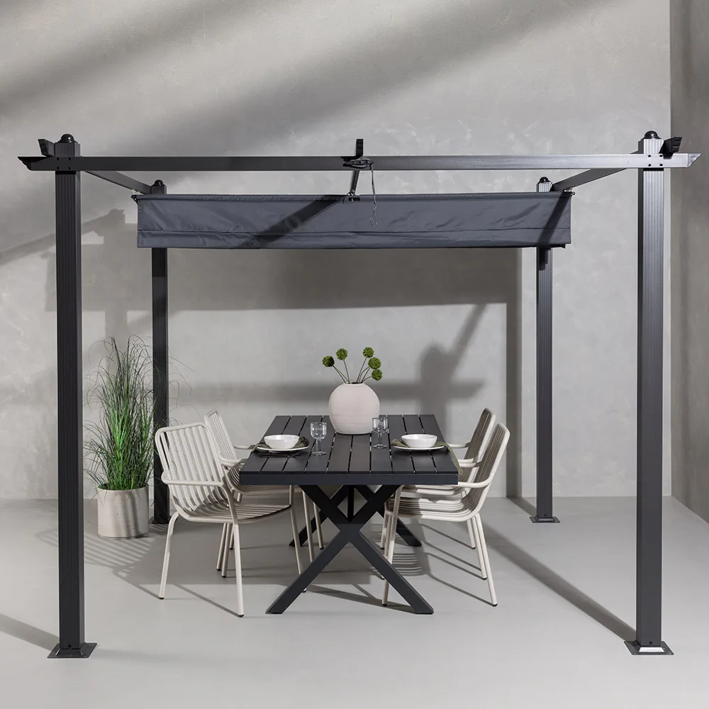 Lazio Pergola/paviljong Steel - Grey / 300*300*250 Svart