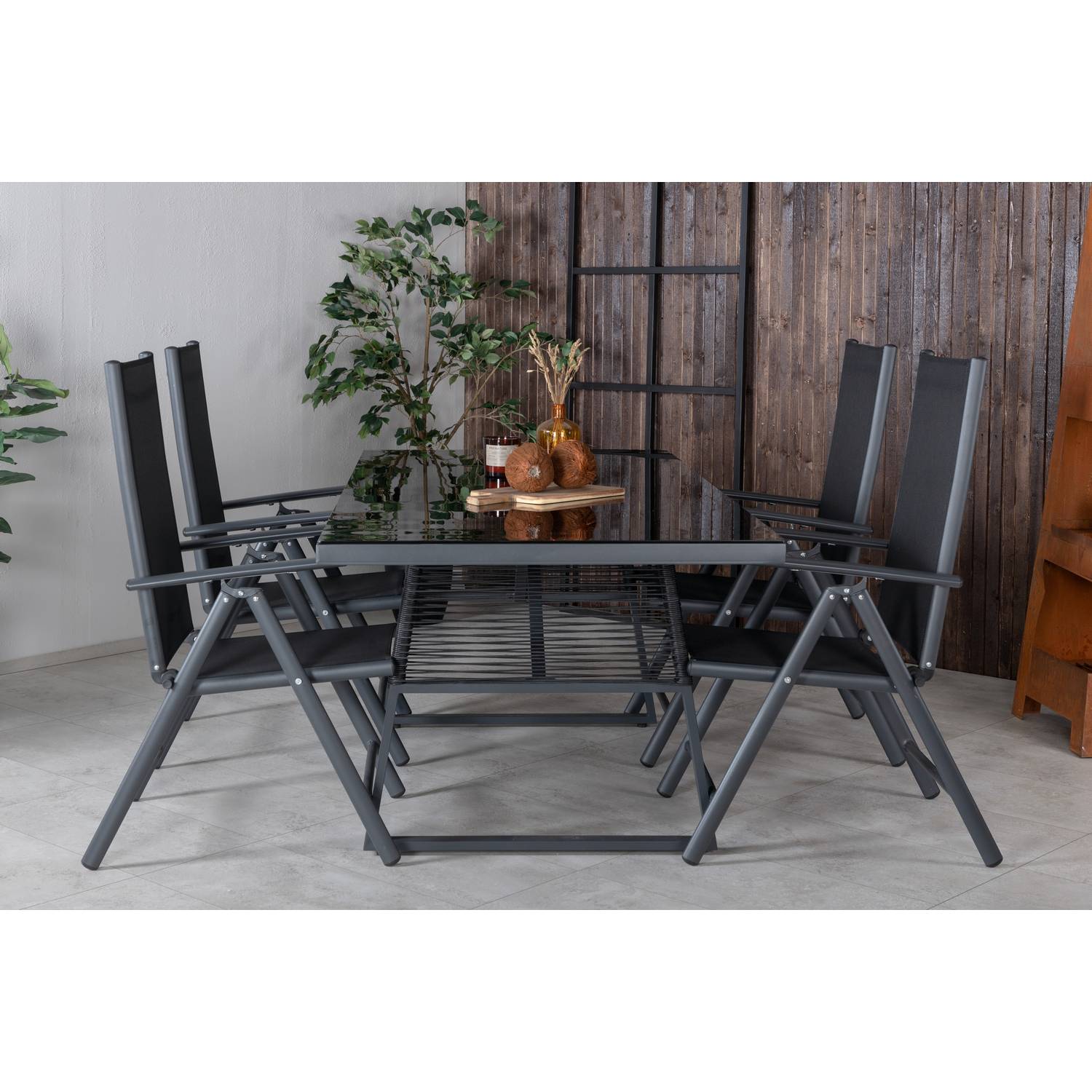 Matgrupp Venture Home Dallas Matgrupp Utomhus 193cm med 4 Break Positionsstolar