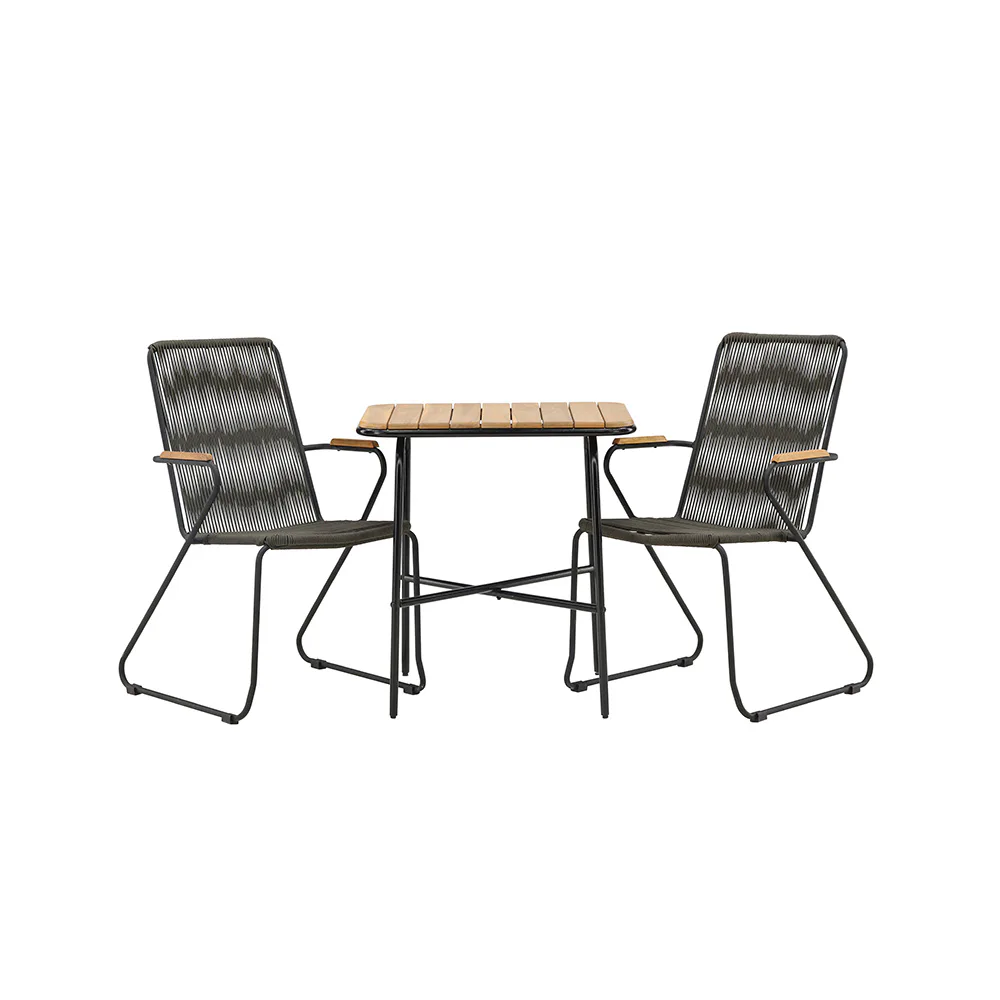 Cafégrupp Venture Home Holmbeck Bord med 2 Bois Trädgårdsstolar Utomhus