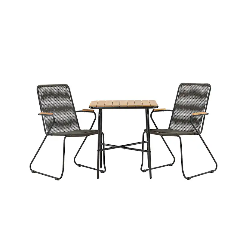 Cafégrupp Venture Home Holmbeck Bord med 2 Bois Trädgårdsstolar Utomhus