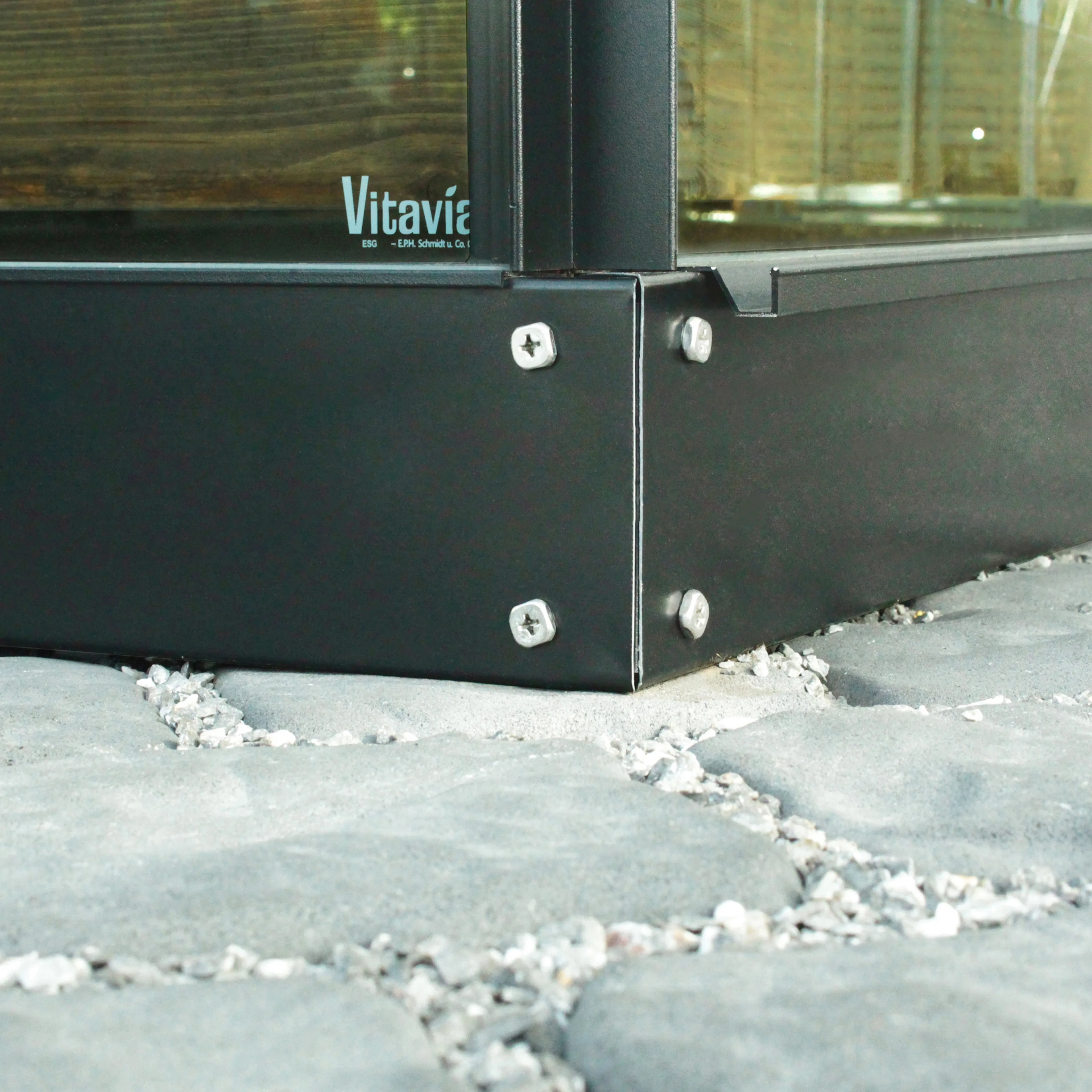 Stålsockel Vitavia Svart Galvaniserat Stål för Växthus 125mm, 6,2m²