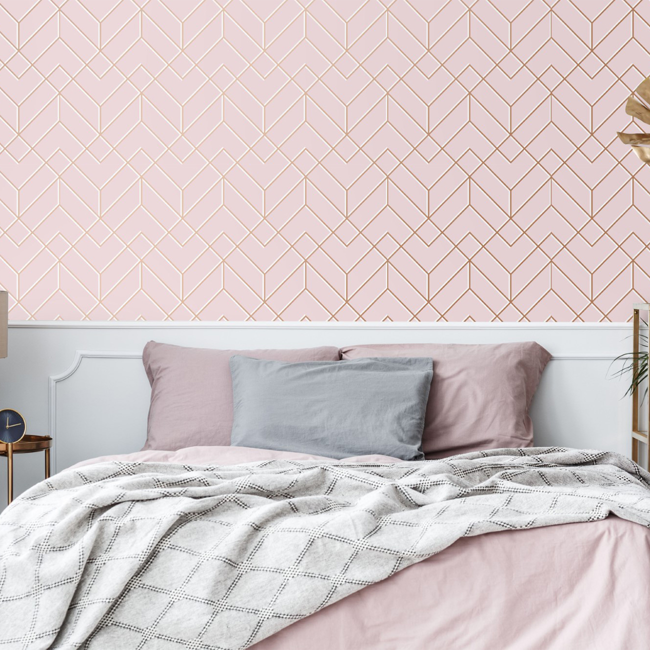 Tapet Superfresco Easy Losanges Filaires Rosa