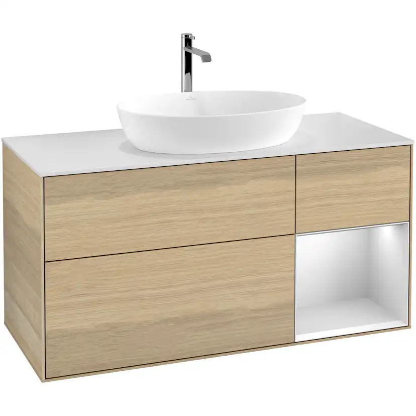 Tvättställsskåp Villeroy & Boch Finion med 3 Lådor Hylla och Bänkskiva för Fristående Tvättställ från Artis & Collaro