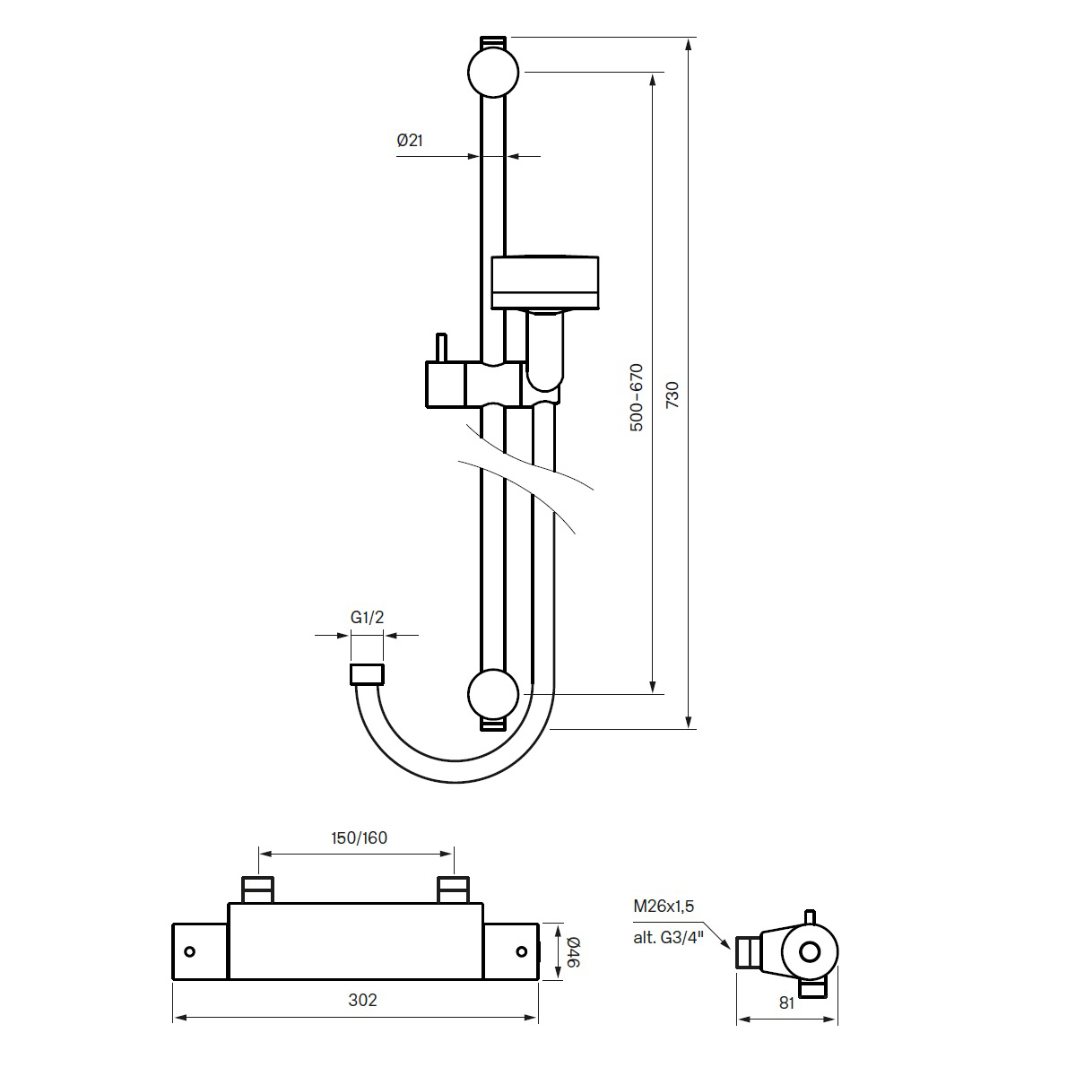 Duschset Tapwell Evo EVM168 + ZSAL105 160 CC