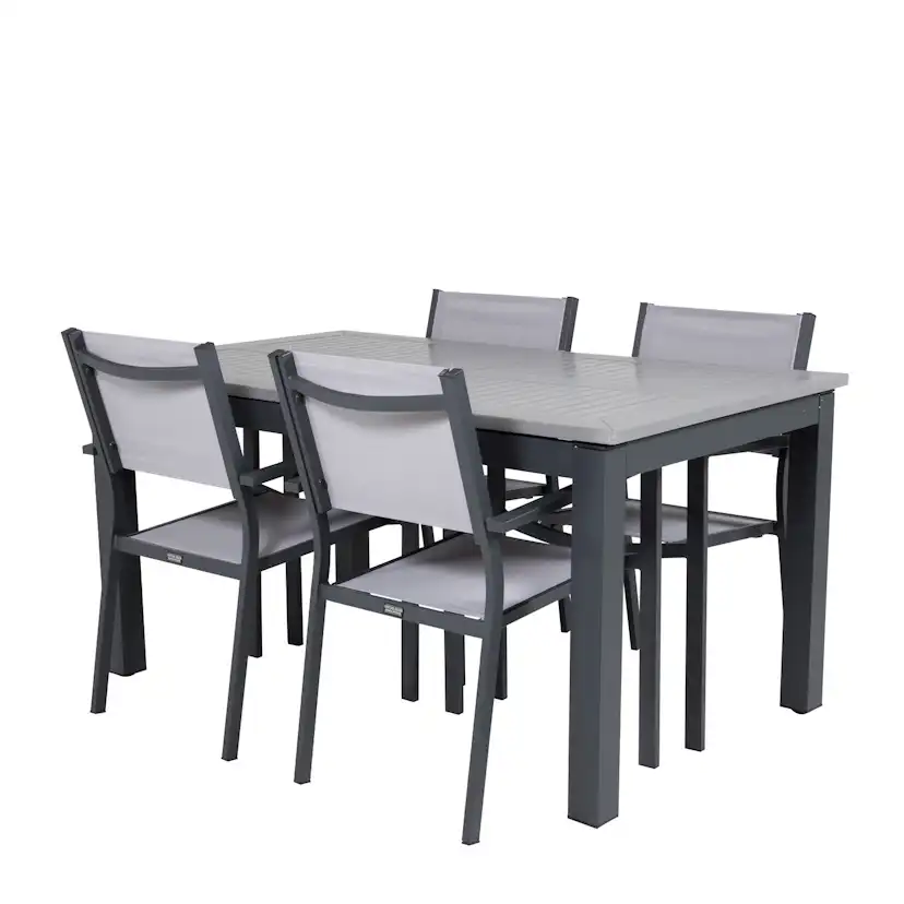 Matgrupp Venture Home Aleyna 160/240 med 4 Copacabana Karmstolar