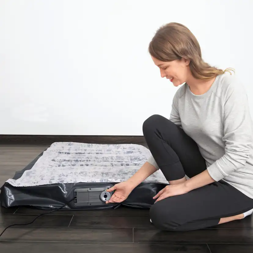 Uppblåsbar madrass Bestway Inbyggd Pump Tritech Airbed Twin Fashion Flock